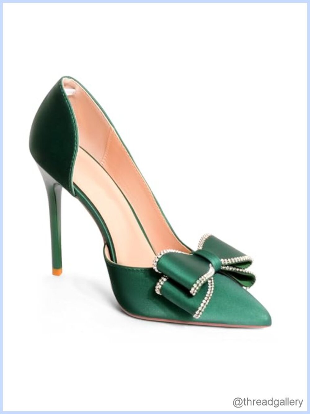 High Heel Pointed Toe Stiletto Pumps Satin Bow Wedding Prom Evening